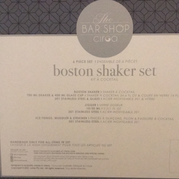 THE BAR SHOP Boston shaker set NWT - Picture 3 of 3